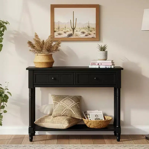 Tavolino da Caffè Ovale in Legno di Mango da 90 cm con Vano Contenitore Nascosto – Base a Scanalature
