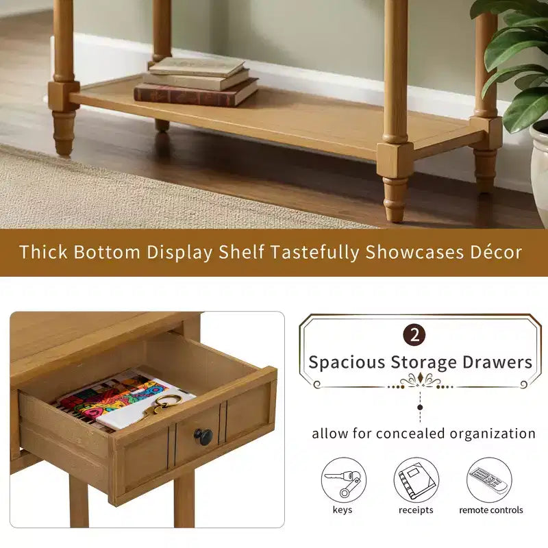 Tavolino da Caffè Ovale in Legno di Mango da 90 cm con Vano Contenitore Nascosto – Base a Scanalature