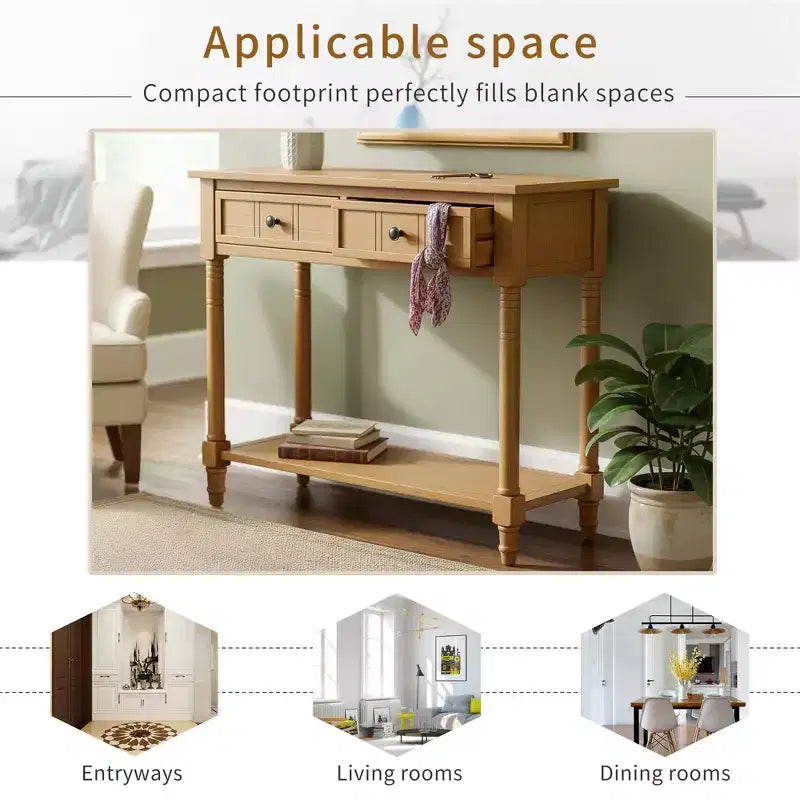 Tavolino da Caffè Ovale in Legno di Mango da 90 cm con Vano Contenitore Nascosto – Base a Scanalature
