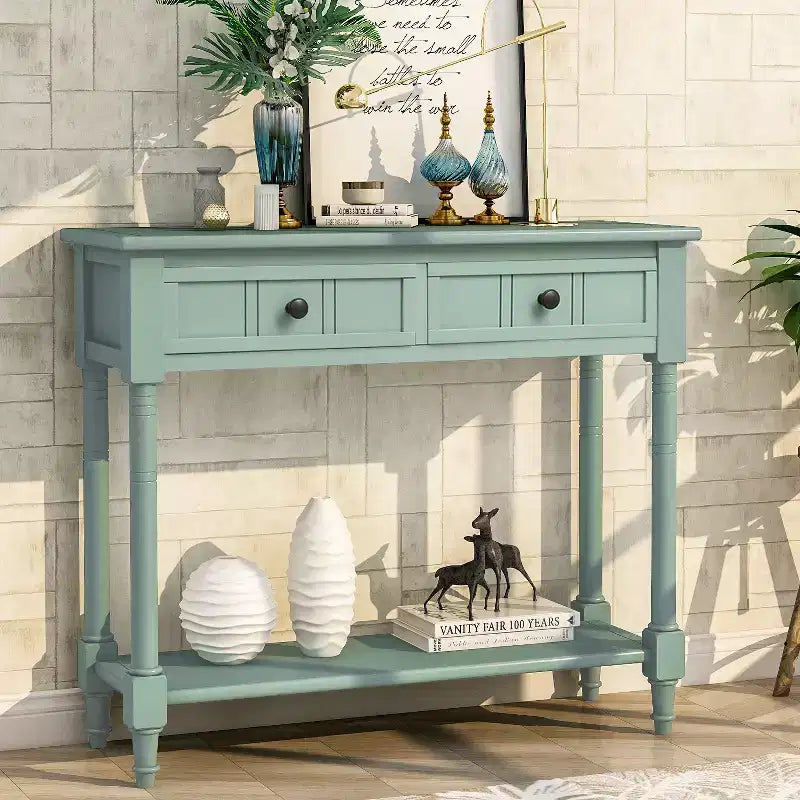 Tavolino da Caffè Ovale in Legno di Mango da 90 cm con Vano Contenitore Nascosto – Base a Scanalature
