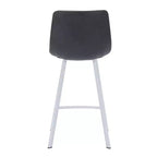 Sgabello da bar imbottito in pelle da 35" con base in acciaio inossidabile