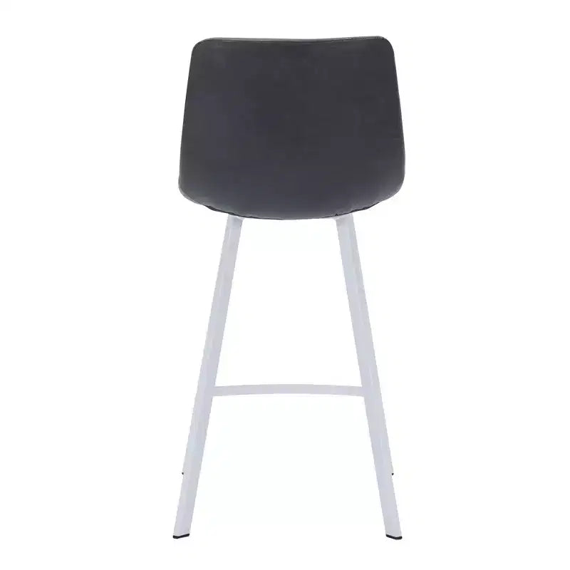 Sgabello da bar imbottito in pelle da 35" con base in acciaio inossidabile