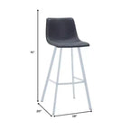 Sgabello da bar imbottito in pelle da 35" con base in acciaio inossidabile