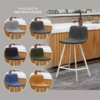 Sgabello da bar imbottito in pelle da 35" con base in acciaio inossidabile