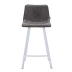 Sgabello da bar imbottito in pelle da 35" con base in acciaio inossidabile