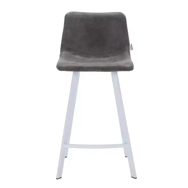 Sgabello da bar imbottito in pelle da 35" con base in acciaio inossidabile