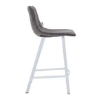 Sgabello da bar imbottito in pelle da 35" con base in acciaio inossidabile