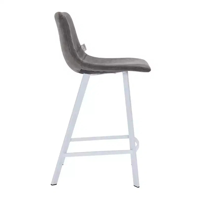Sgabello da bar imbottito in pelle da 35" con base in acciaio inossidabile