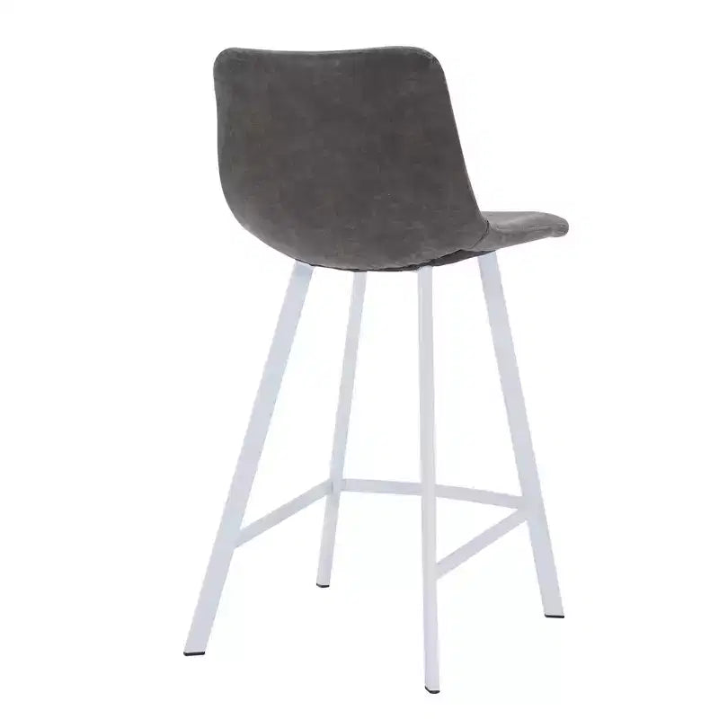 Sgabello da bar imbottito in pelle da 35" con base in acciaio inossidabile