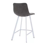 Sgabello da bar imbottito in pelle da 35" con base in acciaio inossidabile