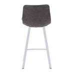 Sgabello da bar imbottito in pelle da 35" con base in acciaio inossidabile