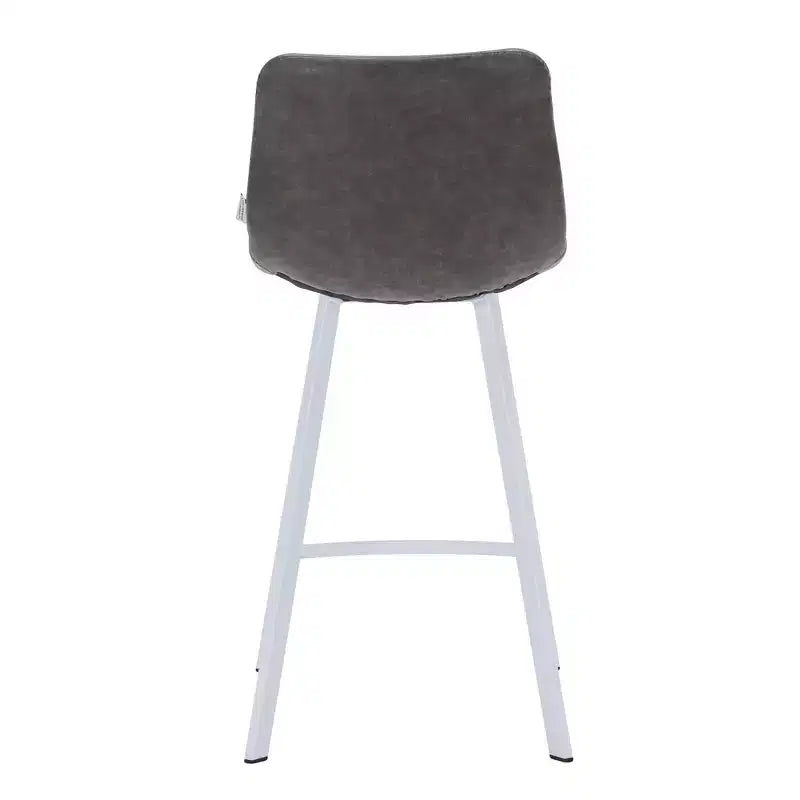 Sgabello da bar imbottito in pelle da 35" con base in acciaio inossidabile