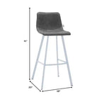 Sgabello da bar imbottito in pelle da 35" con base in acciaio inossidabile