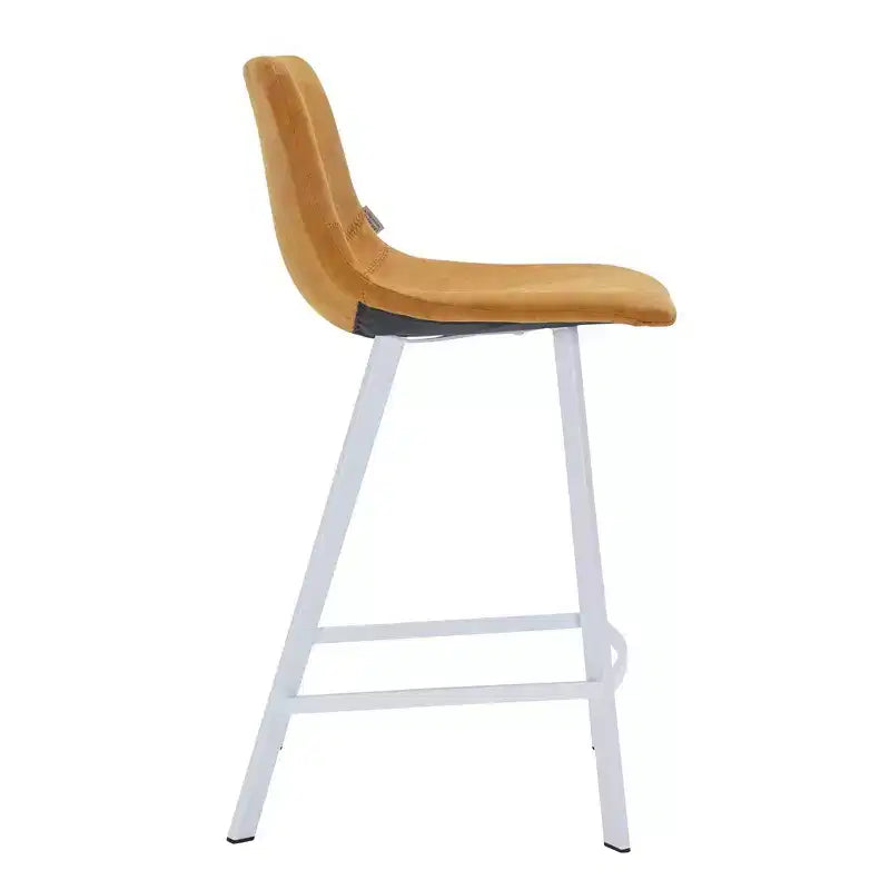 Sgabello da bar imbottito in pelle da 35" con base in acciaio inossidabile