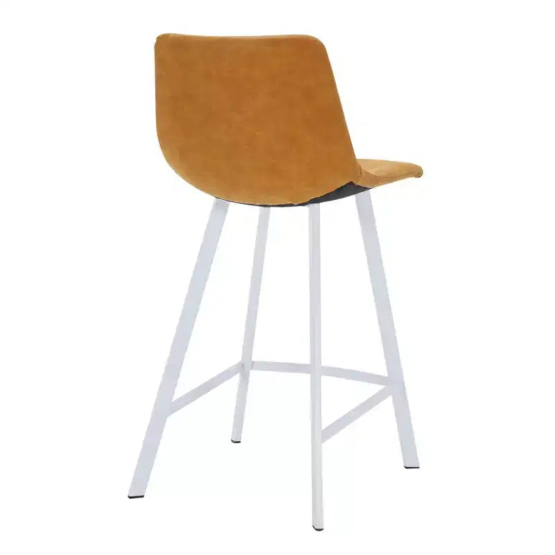Sgabello da bar imbottito in pelle da 35" con base in acciaio inossidabile