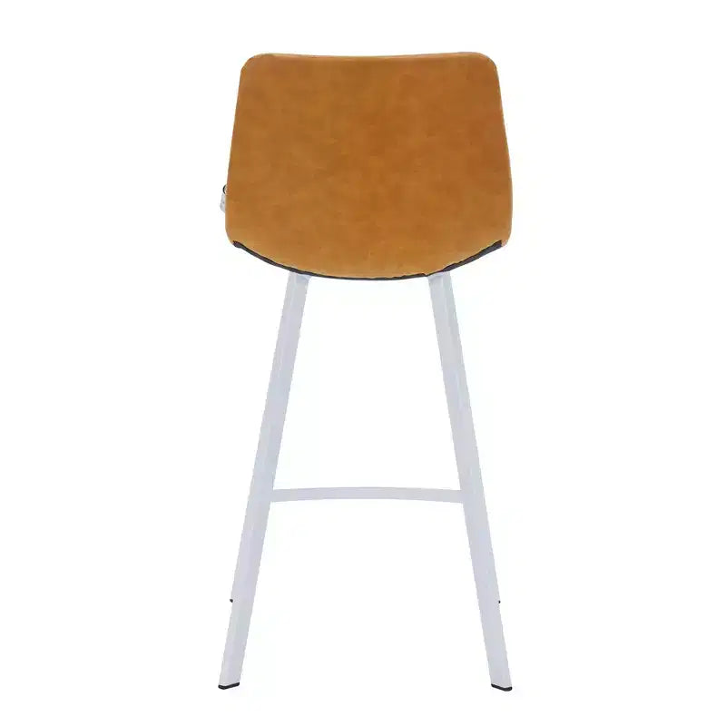 Sgabello da bar imbottito in pelle da 35" con base in acciaio inossidabile