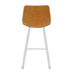 Sgabello da bar imbottito in pelle da 35" con base in acciaio inossidabile