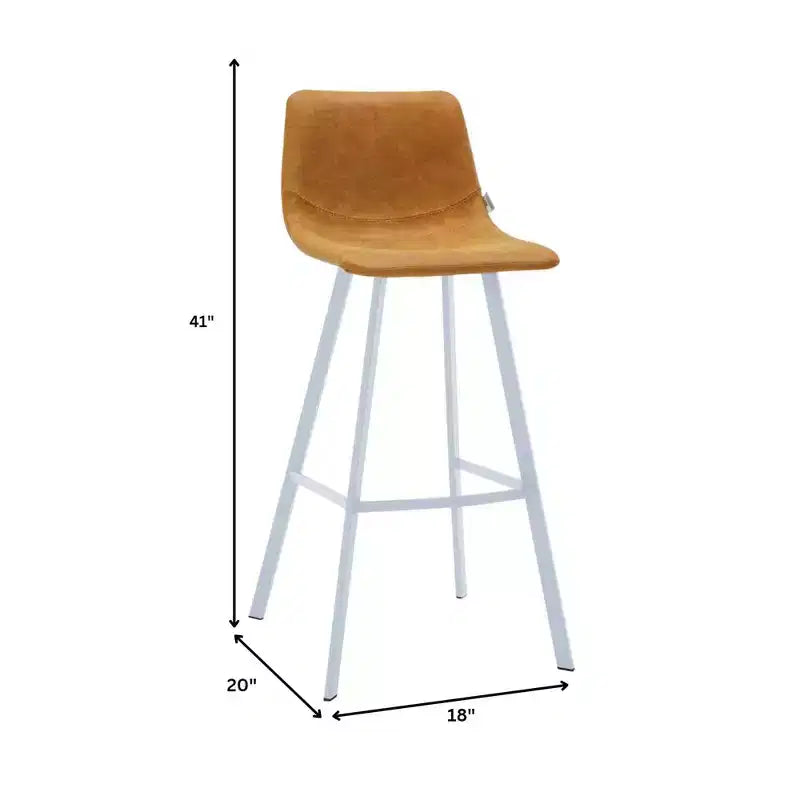Sgabello da bar imbottito in pelle da 35" con base in acciaio inossidabile