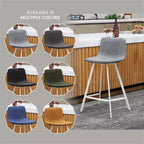 Sgabello da bar imbottito in pelle da 35" con base in acciaio inossidabile