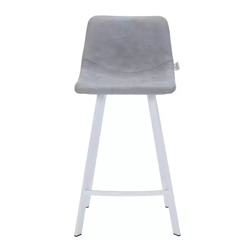 Sgabello da bar imbottito in pelle da 35" con base in acciaio inossidabile