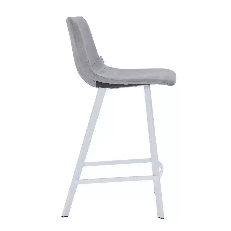 Sgabello da bar imbottito in pelle da 35" con base in acciaio inossidabile