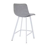 Sgabello da bar imbottito in pelle da 35" con base in acciaio inossidabile