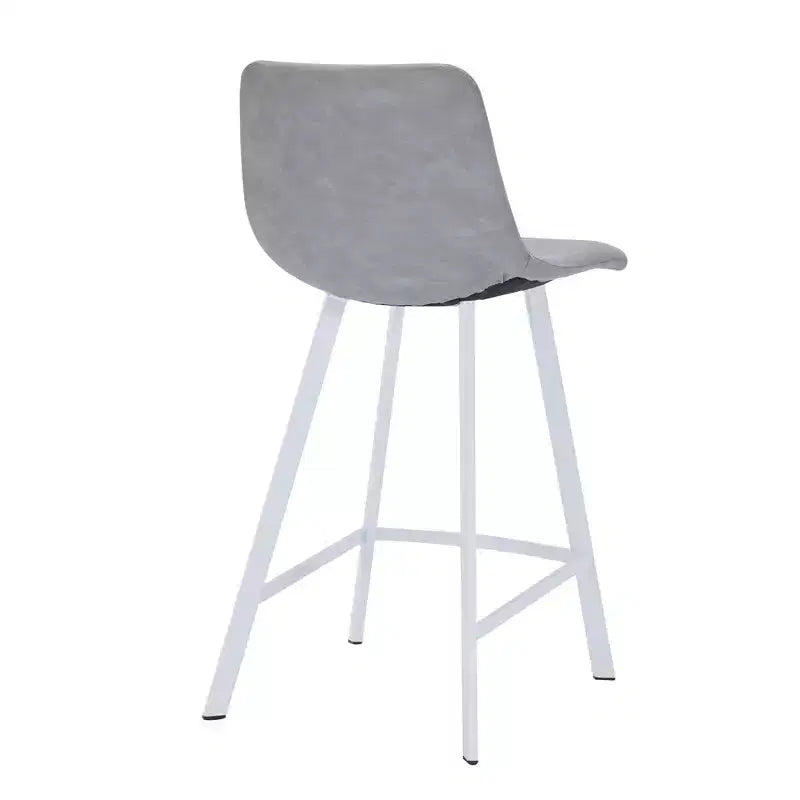 Sgabello da bar imbottito in pelle da 35" con base in acciaio inossidabile