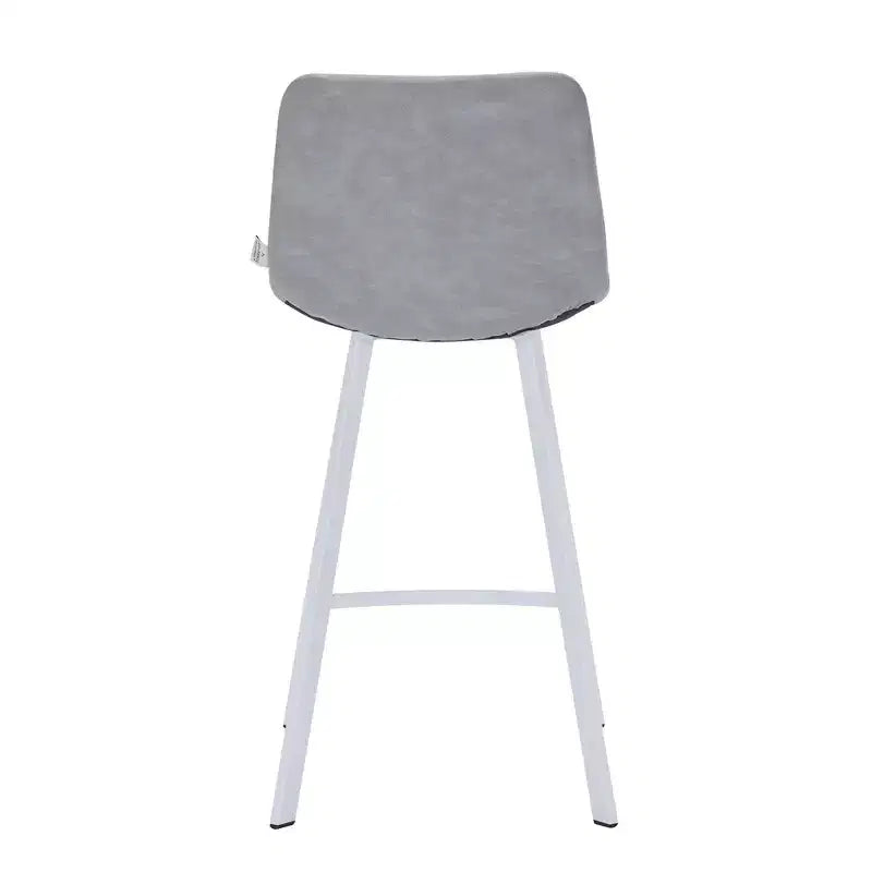 Sgabello da bar imbottito in pelle da 35" con base in acciaio inossidabile