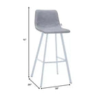Sgabello da bar imbottito in pelle da 35" con base in acciaio inossidabile
