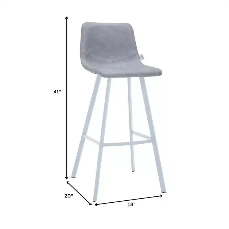 Sgabello da bar imbottito in pelle da 35" con base in acciaio inossidabile