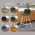 Sgabello da bar imbottito in pelle da 35" con base in acciaio inossidabile