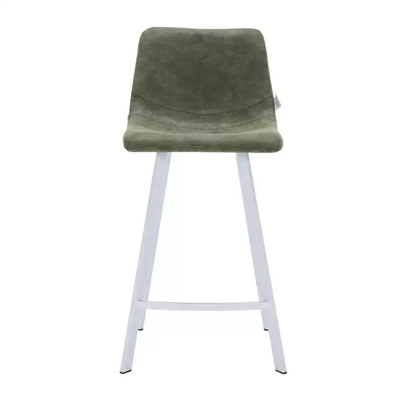 Sgabello da bar imbottito in pelle da 35" con base in acciaio inossidabile