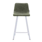 Sgabello da bar imbottito in pelle da 35" con base in acciaio inossidabile