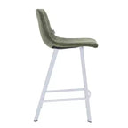 Sgabello da bar imbottito in pelle da 35" con base in acciaio inossidabile