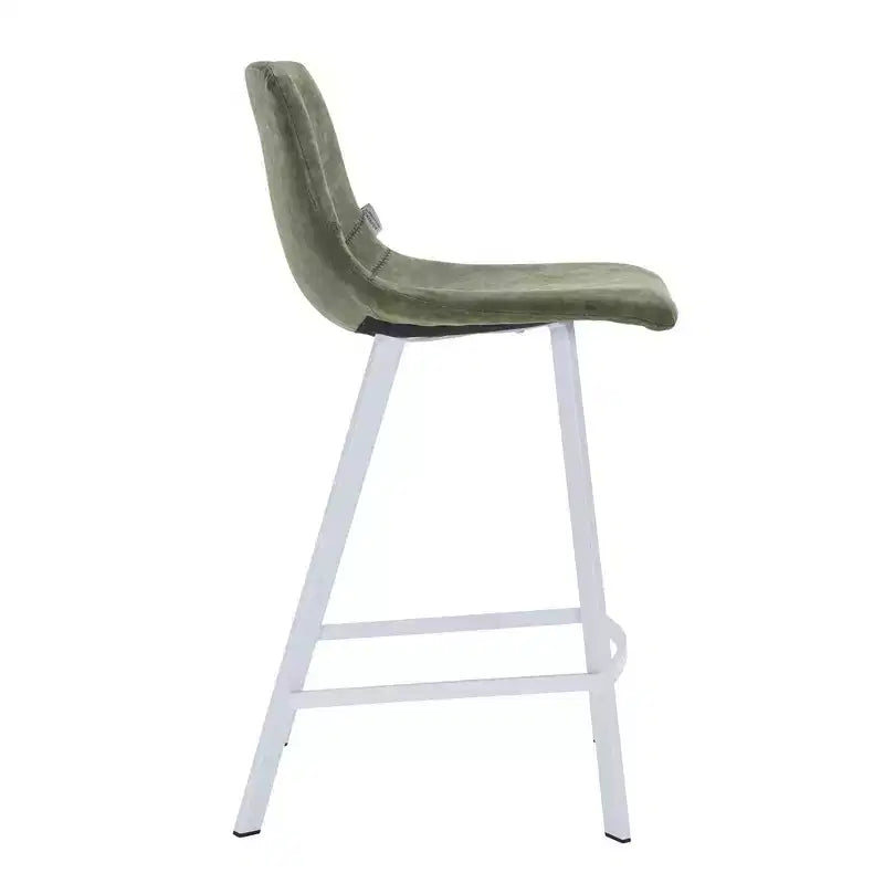 Sgabello da bar imbottito in pelle da 35" con base in acciaio inossidabile