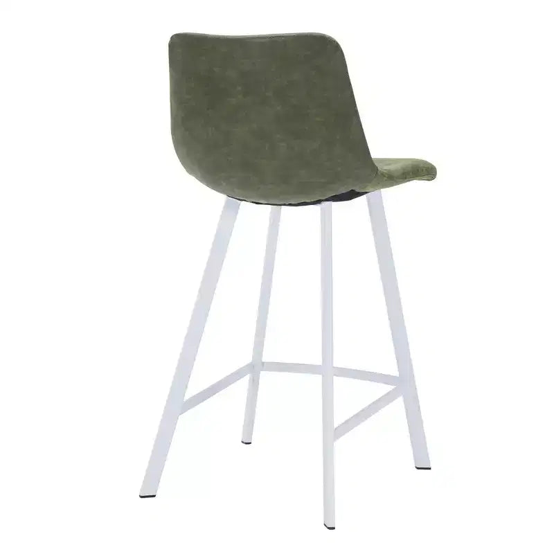 Sgabello da bar imbottito in pelle da 35" con base in acciaio inossidabile