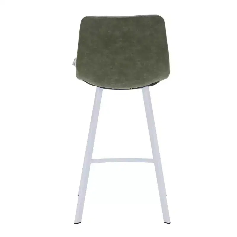 Sgabello da bar imbottito in pelle da 35" con base in acciaio inossidabile