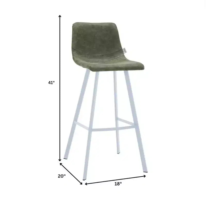 Sgabello da bar imbottito in pelle da 35" con base in acciaio inossidabile