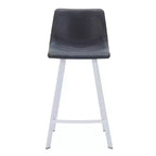 Sgabello da bar imbottito in pelle da 35" con base in acciaio inossidabile