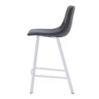 Sgabello da bar imbottito in pelle da 35" con base in acciaio inossidabile