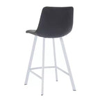 Sgabello da bar imbottito in pelle da 35" con base in acciaio inossidabile