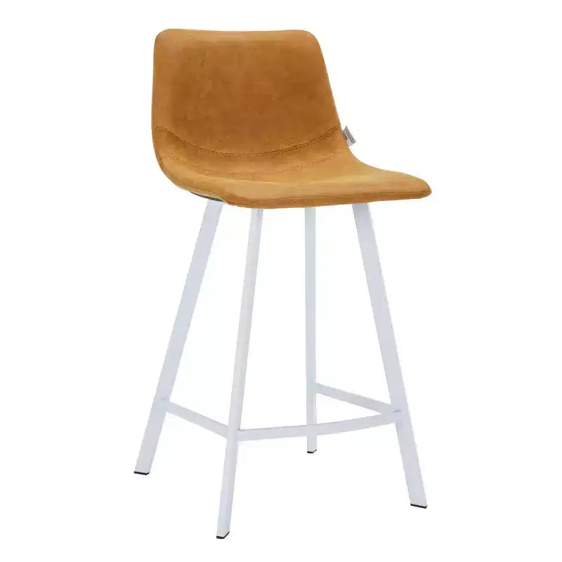 Sgabello da bar imbottito in pelle da 35" con base in acciaio inossidabile