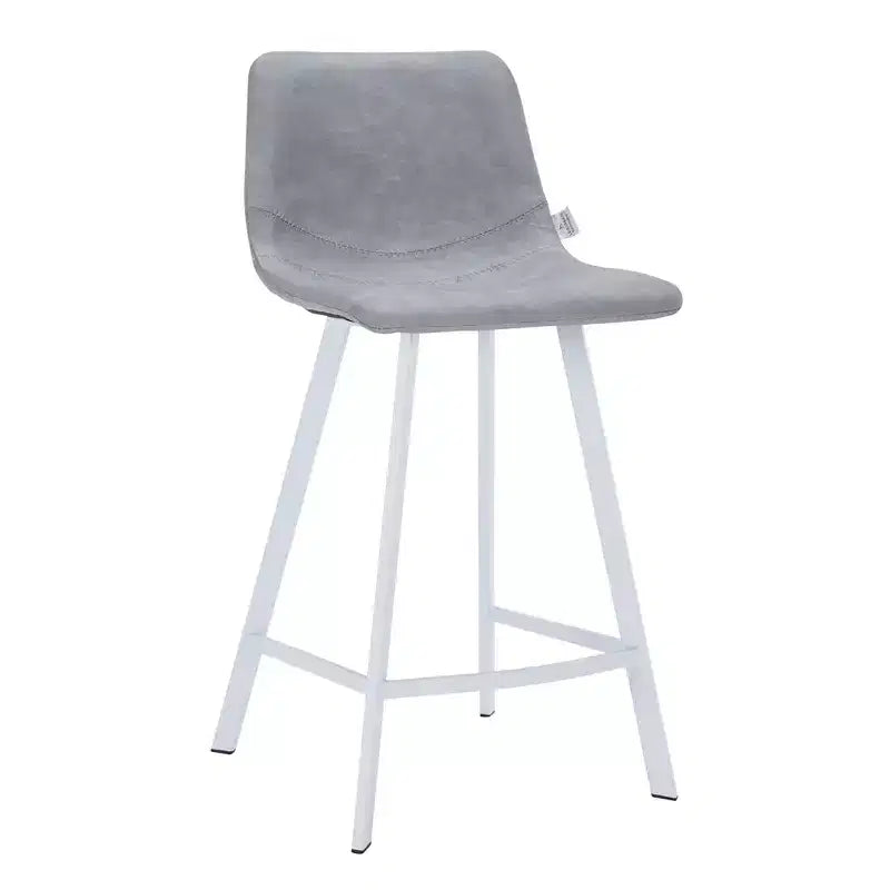 Sgabello da bar imbottito in pelle da 35" con base in acciaio inossidabile