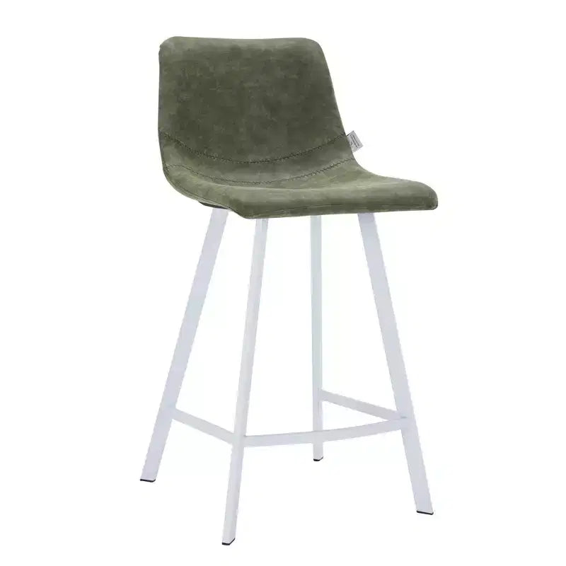 Sgabello da bar imbottito in pelle da 35" con base in acciaio inossidabile